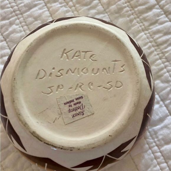 VNT Native American Signed Studio Pottery Art Bowl Kate DisMounts Southwestern - Picture 2 of 6
